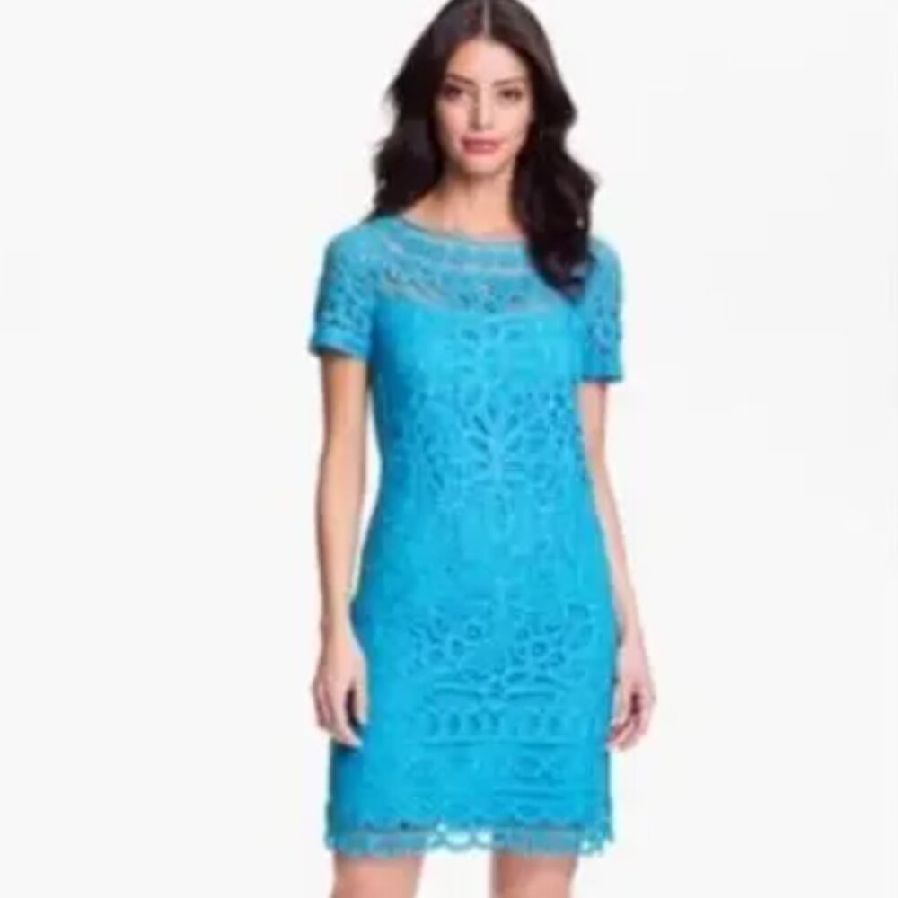 Lilly Pulitzer Blue Lace Short Sleeve Dress Mariekate S Battenburg lace